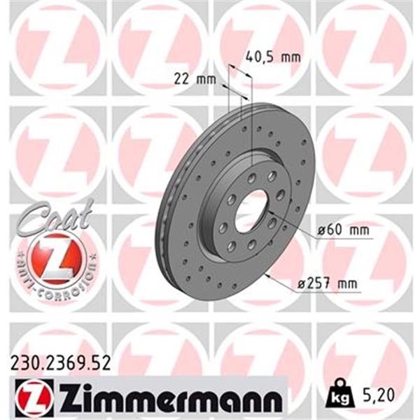 Zimmermann Sport Bremsscheiben + Beläge für OPEL Corsa E/14 Zoll vorne