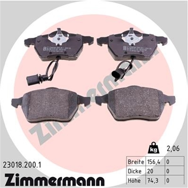 AUDI A4 8E2 B6 1.8 T BREMSEN BREMSBELÄGE BREMSBELAG VORNE HINTEN ZIMMERMANN