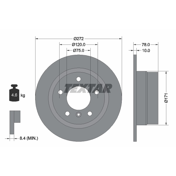 Textar Bremsscheiben Beläge vorne hinten für BMW 3Er E36 Compact 316I/318Ti/Tds