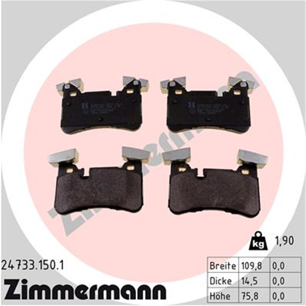 Zimmermann Bremsscheiben Beläge Wk Für Mercedes W204 C63 Amg 457/487 Ps hinten