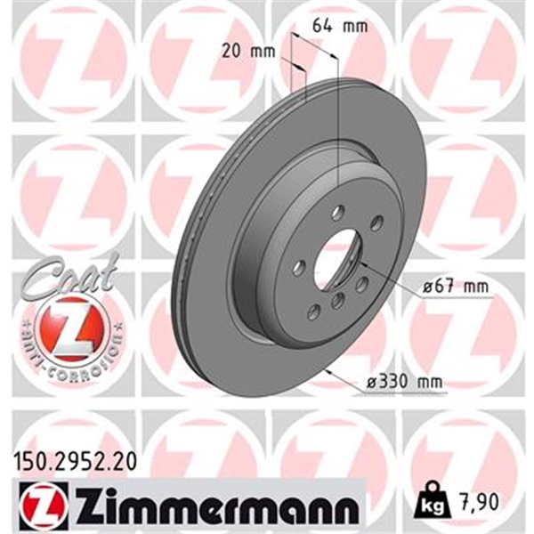 Zimmermann Bremsscheiben Beläge hinten für BMW 6 Gran Turismo (G32)