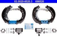 Ate 03.0520-8520.3 Bremsbackensatz Hinterachse für Citroën Peugeot