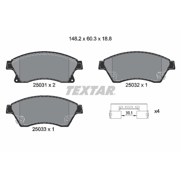 Textar Bremsscheiben 257mm + Beläge vorne für OPEL Adam Poc = Jq3 / Jq4