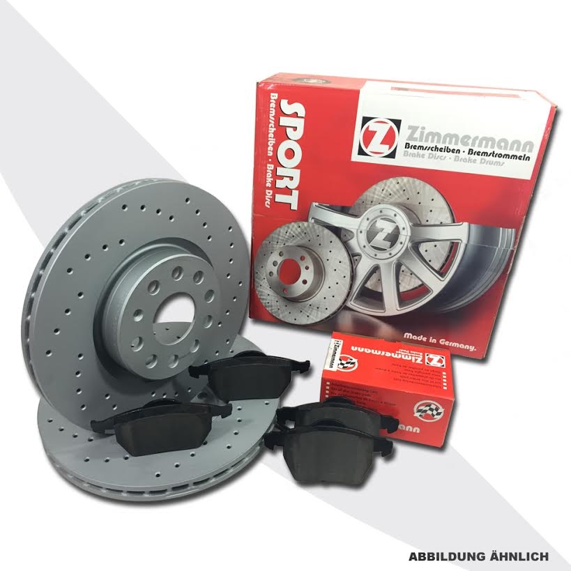 Zimmermann Sport Bremsscheiben + Beläge für BMW 3Er E46 330I 330D hinten