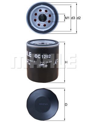 MAHLE/KNECHT Ölwechselfilter OC 1292  