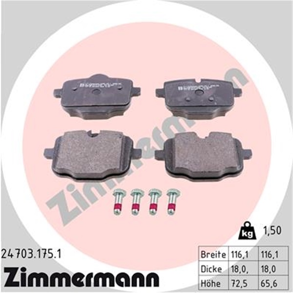 Zimmermann Sport Bremsscheiben Beläge Für Bmw 5Er F11 535I 520-535D hinten