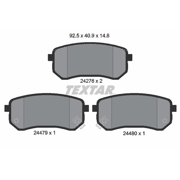 Textar Bremsenset hinten Bremsscheiben Bremsbeläge für HYUNDAI I10
