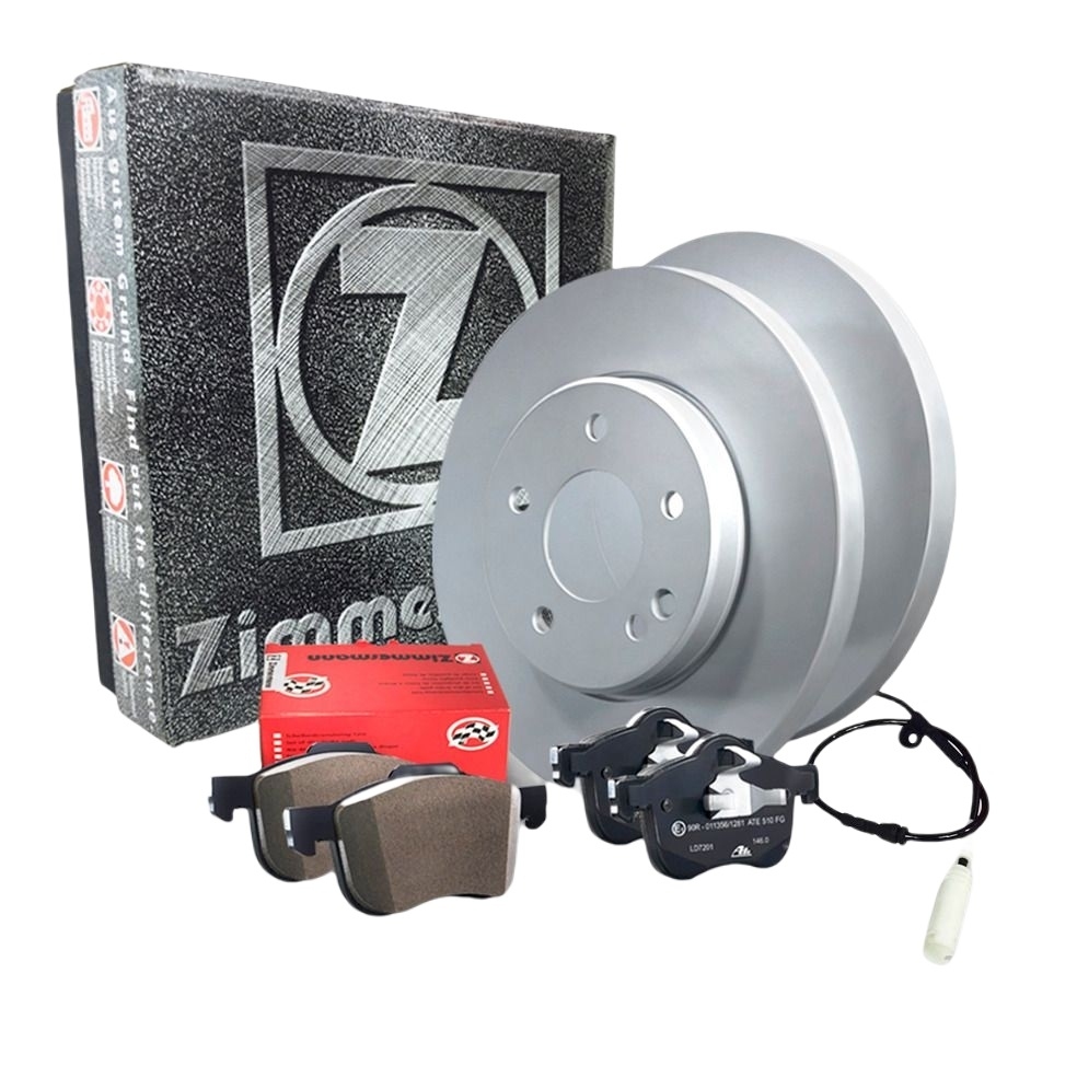 ZIMMERMANN BREMSE BREMSEN BREMSSCHEIBEN KIT HINTEN VW TRANSPORTER T4 BUS 2.5 TDI