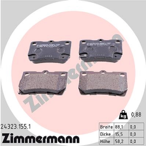 Zimmermann Bremsscheiben Ø310Mm + Beläge hinten Passend Für Lexus Is Iii E3