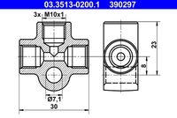 Ate 03.3513-0200.1 Verbindungs /verteilerstück Rohrleitungen für Bmw Ford Steyr