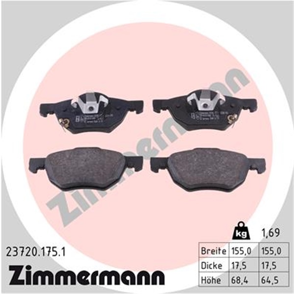 Zimmermann Bremsen  Sport Bremsscheiben  Bremsbeläge für HONDA Accord Vii vorne