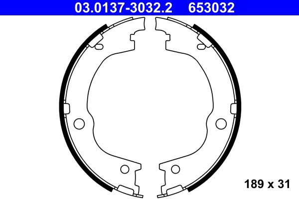 ATE Bremsbackensatz, Feststellbremse 03.0137-3032.2