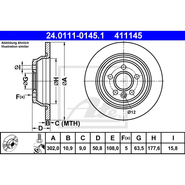 ATE Bremsenset vorne + hinten Bremsscheiben + Bremsbeläge für FORD S-Max