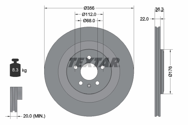 TEXTAR BREMSSCHEIBEN 356mm + BELÄGE HINTEN passend für AUDI A6 A7 4G C7