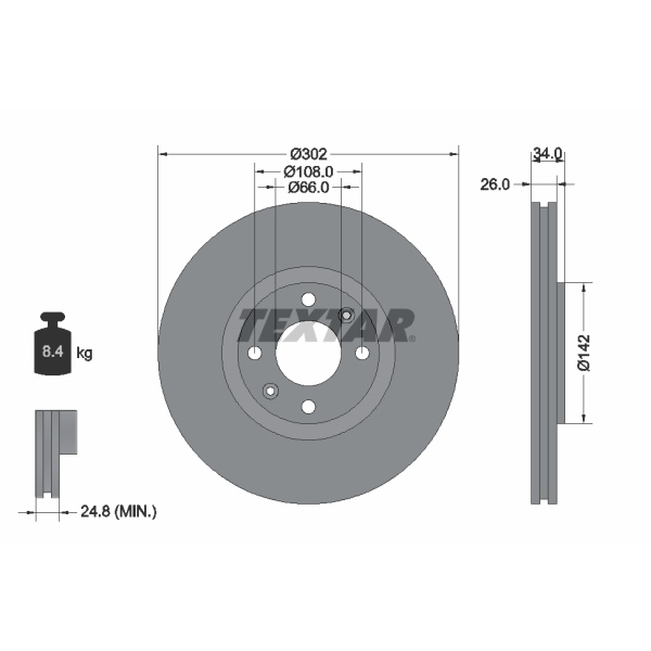 Textar Bremsscheiben 302mm Beläge vorne für CITROEN C4 PEUGEOT 207 307 Cc Sw