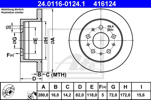 ATE Bremsscheibe 24.0116-0124.1