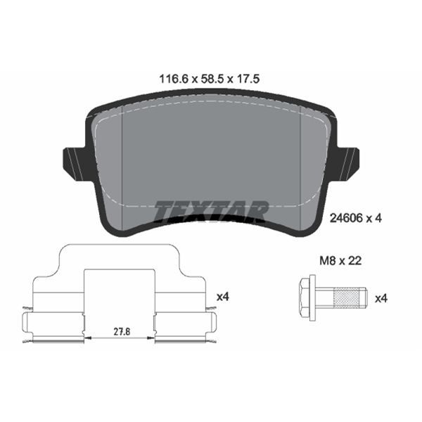 Textar Bremsscheiben + Beläge hinten für AUDI A4 2.0 Tdi Avant S-Line