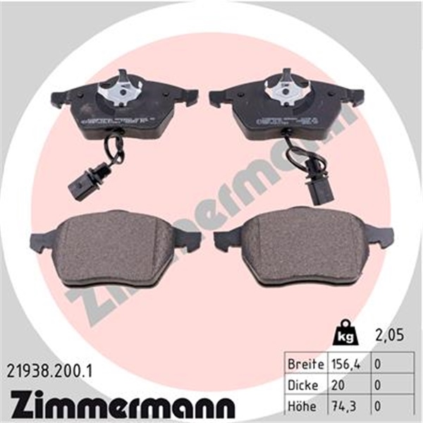 Zimmermann Bremsenset Va + Ha Scheiben + Beläge für AUDI A6 C6 4F Bj.2004-2011