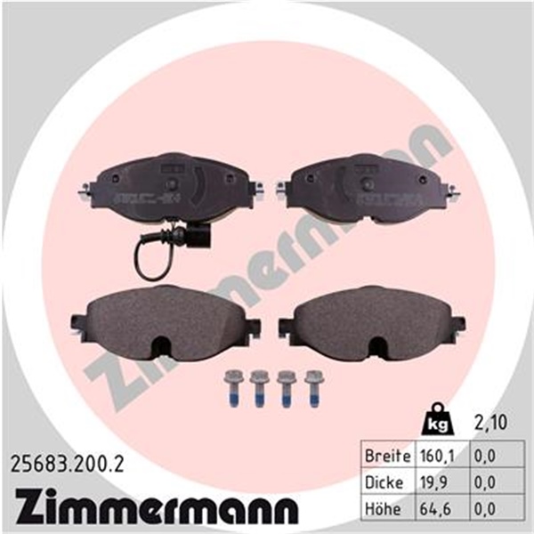 Zimmermann Bremsscheiben + Beläge vorne für VW Golf Vii 2.0 Tdi Gtd Dsg Euro6
