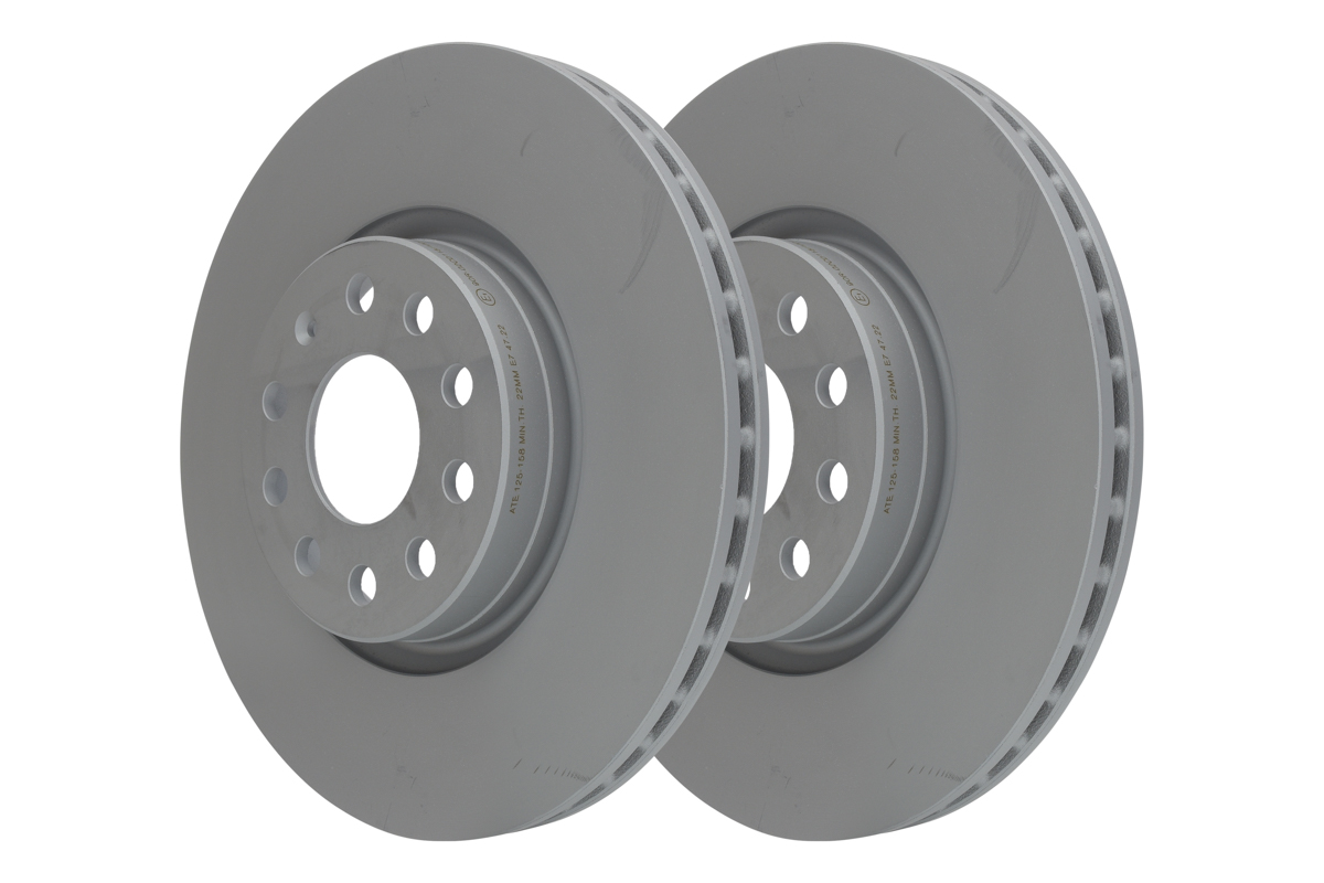ATE Bremsscheiben + Beläge vorne + hinten für VW Golf 7 + Touran 5T + T-Roc