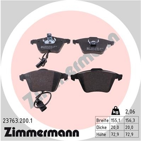 ZIMMERMANN SPORT BREMSE BREMSEN BREMSSCHEIBEN BELÄGE VORNE AUDI A6 4F2 C6