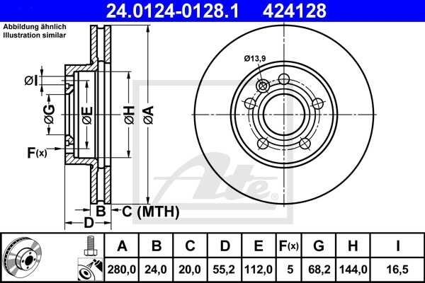ATE BREMSSCHEIBEN BREMSE BREMSEN BELÄGE VORNE VW TRANSPORTER T4 BUS 2.5 TDI
