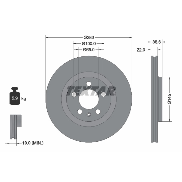 Textar Bremsscheiben + Beläge vorne für VW Golf 4 für AUDI A3 8L