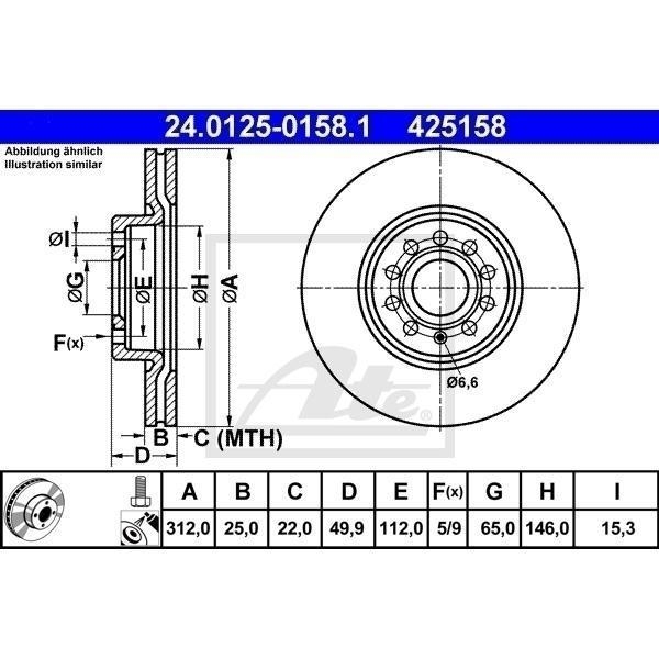 ATE BREMSSCHEIBEN +BELÄGE VORNE FÜR VW PASSAT 36 3C GOLF 5 6 JETTA 3 4 SCIROCCO