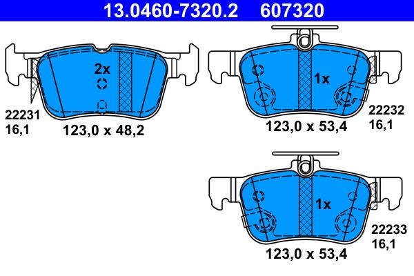 ATE Bremsbelagsatz, Scheibenbremse 13.0460-7320.2