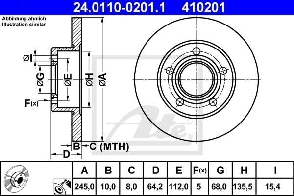 ATE BREMSSCHEIBEN BREMSEN SATZ VORNE HINTEN VW PASSAT 3BG