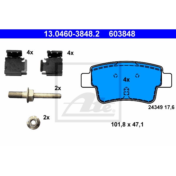 ATE Bremsscheiben Beläge hinten für OPEL Corsa D 1.4, 1.6 Turbo, 1.7 Cdti