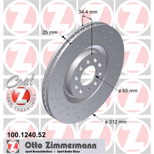 ORIGINAL ZIMMERMANN SPORT BREMSEN SET 2 BREMSSCHEIBEN + 4 BREMSBELÄGE VORNE 