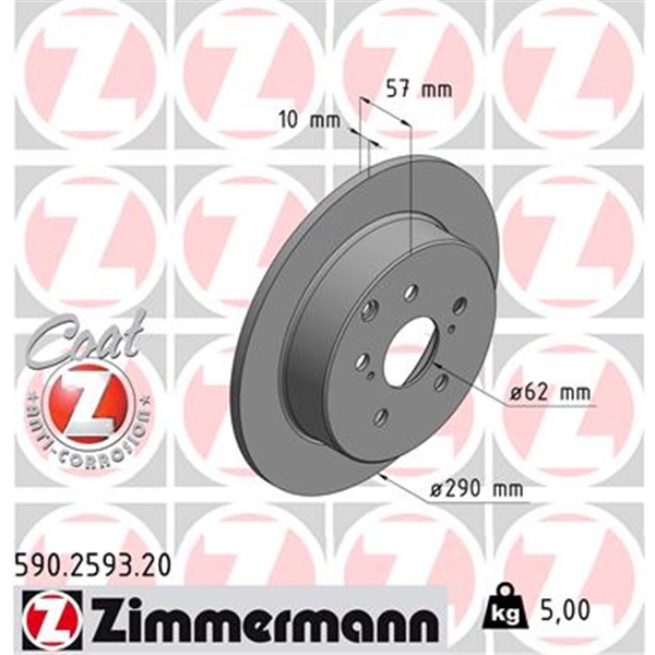 Zimmermann Bremsscheiben + Beläge vorne + hinten für TOYOTA Corolla Verso E12