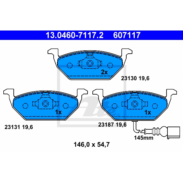 ATE Bremsenset vorne + hinten Bremsscheiben + Bremsbeläge für VW Golf Vi