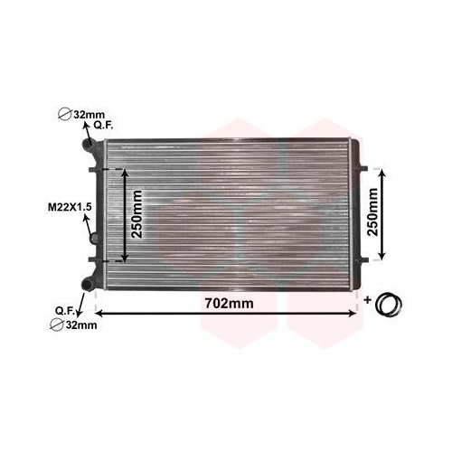 Van Wezel 03002155 Kühler Motorkühlung für Audi Seat Skoda VW