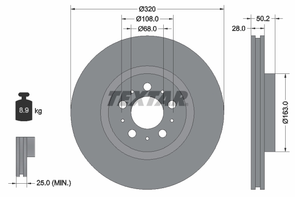 TEXTAR BREMSSCHEIBEN + BELÄGE VORNE für VOLVO S60 1 I + S80 1 I + V70 II 2