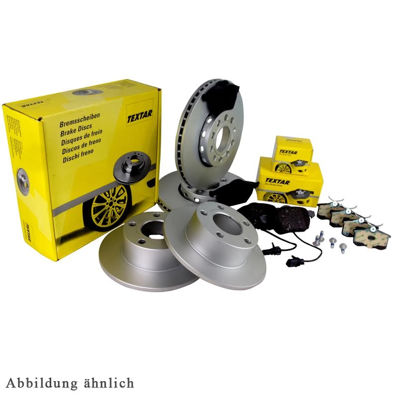 TEXTAR BREMSEN BREMSSCHEIBEN KIT VORNE + HINTEN VW PASSAT 3BG