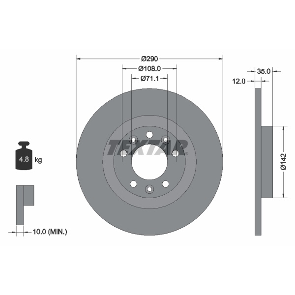 Textar Bremsscheiben Beläge hinten Für Citroen C4 Grand / Picasso Spacetourer