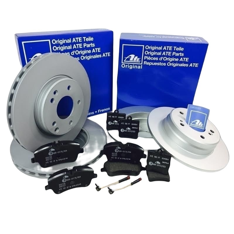 ATE BREMSSCHEIBEN BREMSE BREMSEN BREMSBELÄGE VORNE HINTEN MERCEDES C KLASSE W203