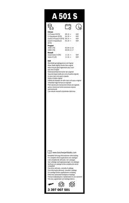 BOSCH Wischblattsatz A501S 3397007501