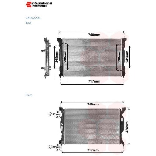 Van Wezel 03002201 Kühler Motorkühlung für Audi Seat