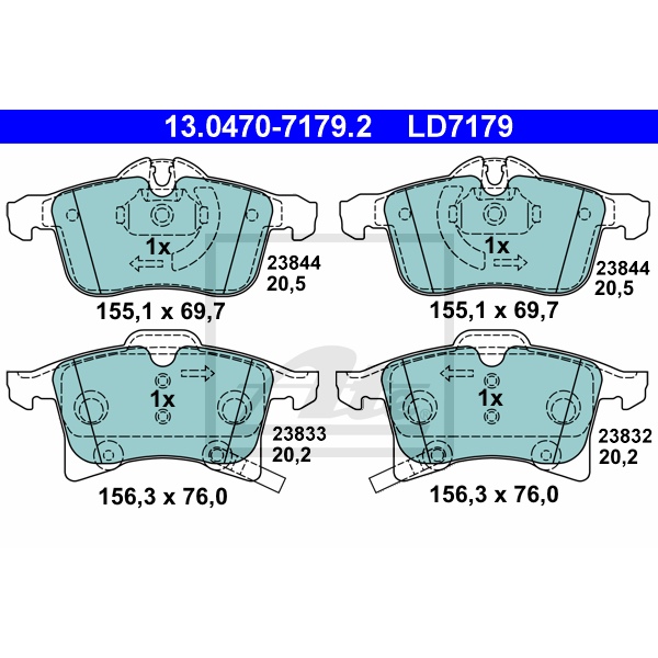 ATE Bremsscheiben 280Mm + Ceramic Beläge vorne Für Opel Meriva A + Combo 1,6