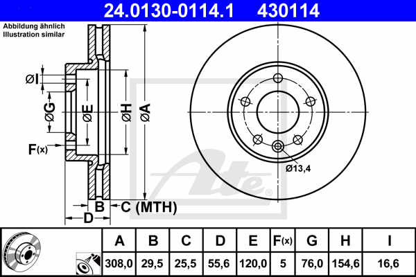 Original ATE Bremsen Set 2 Bremsscheiben 4 Bremsbeläge vorne Multivan T5