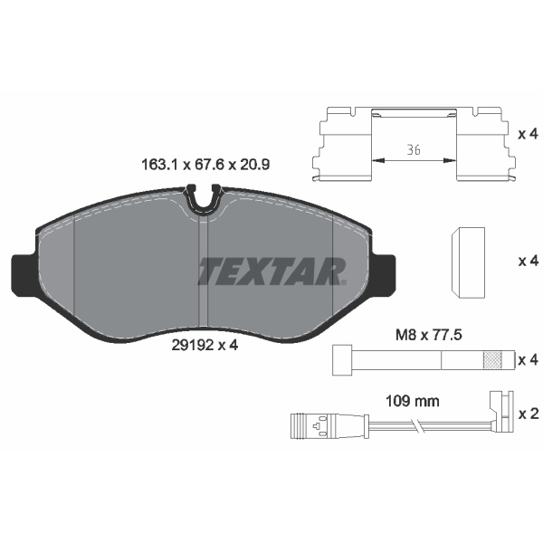 Textar Bremsscheiben Beläge vorne für MERCEDES-Benz Sprinter 3,5-T Kasten