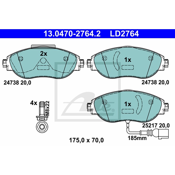ATE Bremsscheiben Ceramicbeläge Für Audi S3 8V Vw Golf 7 Gti vorne