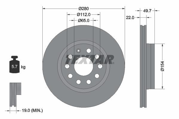 Textar BREMSSCHEIBEN + BELÄGE VORNE für VW GOLF 5 6 AUDI A3 8P OCTAVIA LEON