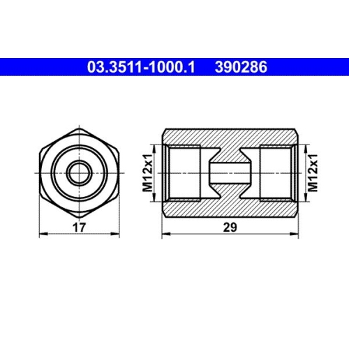 Ate 03.3511-1000.1 Adapter Bremsleitung für Buessing Hanomag Henschel Kässbohrer