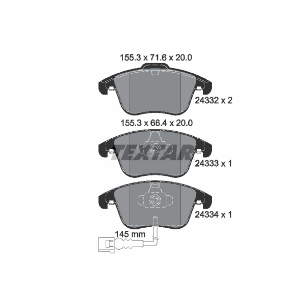 Textar Bremsscheiben + Beläge vorne + hinten für AUDI Q3 Nur Bis Baujahr 10/2014