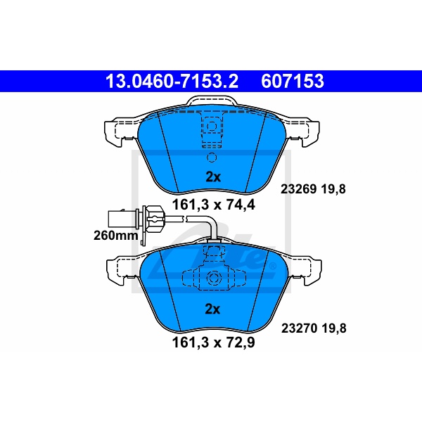 ATE Bremsscheiben+Beläge vorne Für Vw T4 Transporter Multivan Bus Kasten