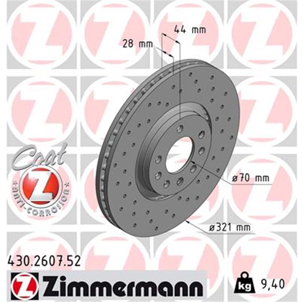 Zimmermann Sport Bremsscheiben Beläge Für Opel Astra H Zafira B 2.0 Opc vorne
